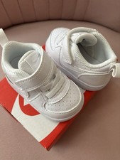 Image of Nike Court Borough Low Infant White Trainers Size 2.5 UK
