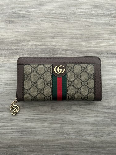 Gucci Ophidia zip around wallet in brown