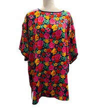 Vintage Victoria's Secret Gold Label Floral Satin Nightshirt - Size L