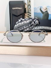Chrome Hearts Honey Dipped 48-23-145 Silver Frame Blue Lens Sunglasses