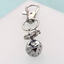 Dice Pendant Mini Bag Charm (Silver Dice)  - New Handmade Unique