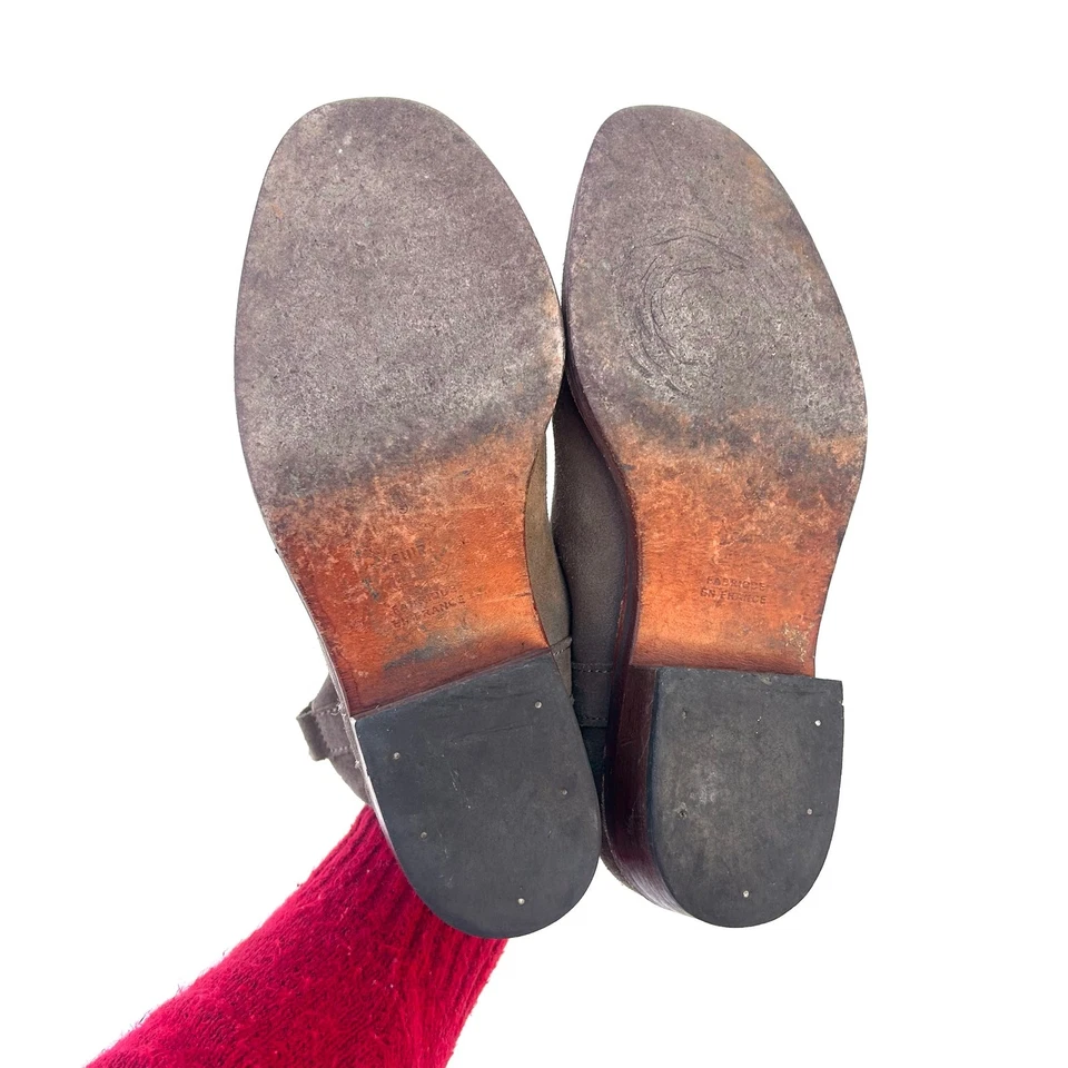 Botas curtas La Botte Gardiane Lisa camurça ocidental tornozelo couro cinza 9 - Imagem 3 de 4