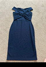 QUIZ Womens Navy V-Neck Sleeveless Midi Bodycon Dress Regular UK 10
