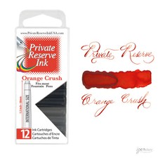Pk/12 Private Reserve Fountain Pen Ink Cartridges, Orange Crush