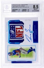 2019 National Treasures Darius Slayton RPA Rookie Patch Auto NFL Shield BGS 8.5