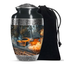 Car Road Memorial Urns for Ashes Adult Men, Funeral Urn 10 Inch