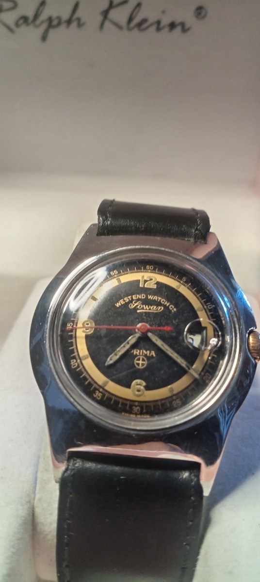 West End Watch Co Sowar Prima, early military, tropic leather 