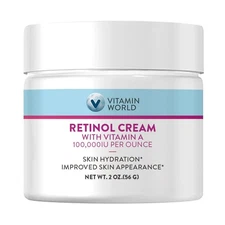 Vitamin World Retinol Cream 100,000 IU, Gentle Retinol Night Face Cream, 2 oz