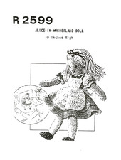 Alice In Wonderland Crocheted Doll 10" Tall Pattern 2599 Reprint 