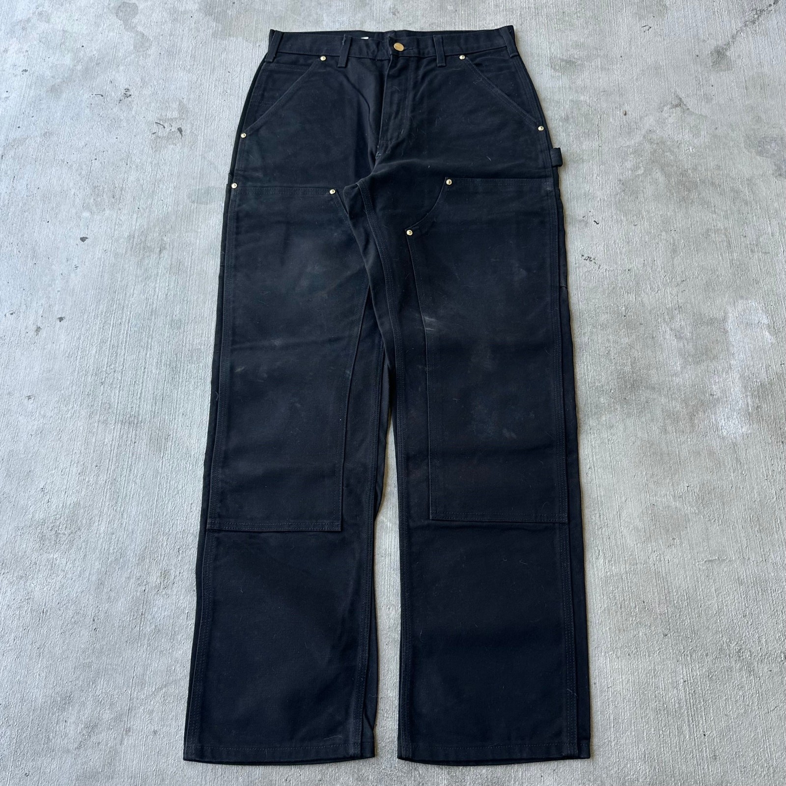 Vintage Y2K black Carhartt double knee work wear carpenter pants
