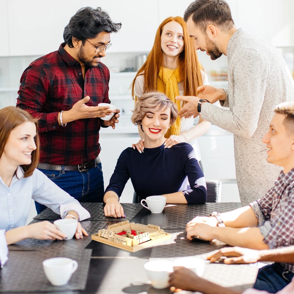 Shut the box spiel Klappenspiel Holz-Würfelspiel Holzgesellschaftsspiel 390 g - Bild 3 von 4