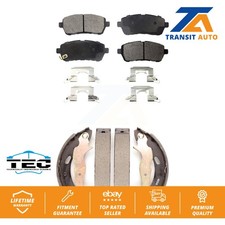 Front Rear Ceramic Brake Pads And Drum Shoes Kit For Ford Fiesta KTN-100034