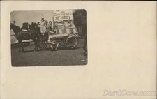 4th of July Wagon Parade Original Vintage Real Photo Postcard RPPC