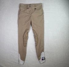Equine Couture Sophie Breeches 24 Safari Tan Riding Pants Grip Knee Patch