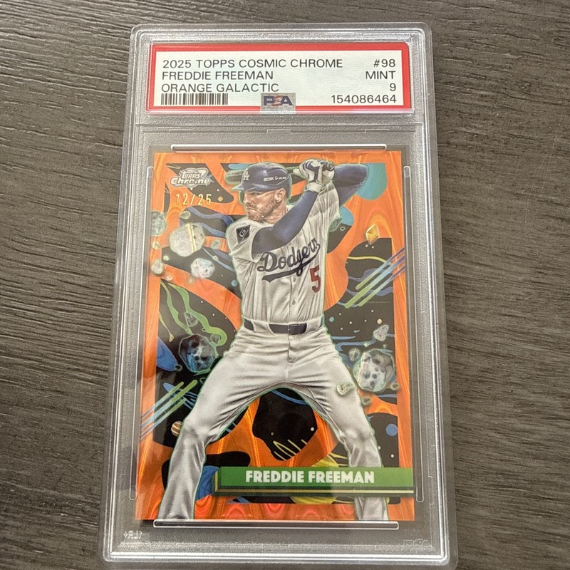 2025 TOPPS COSMIC CHROME | ORANGE GALACTIC [#12/25]FREDDIE FREEMAN 98 PSA 9