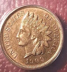 1909-S  Indian Head Cent Lusterous Red, Unc. 4 Diamond! KEY DATE, EXTRAORDINARY!