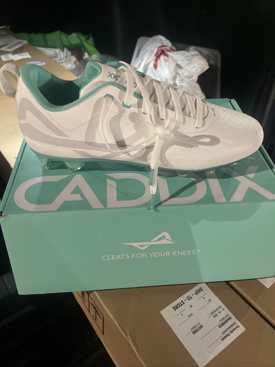 Caddix Football Lacrosse Cleats Smart Studs White Teal Mens  display picture 1