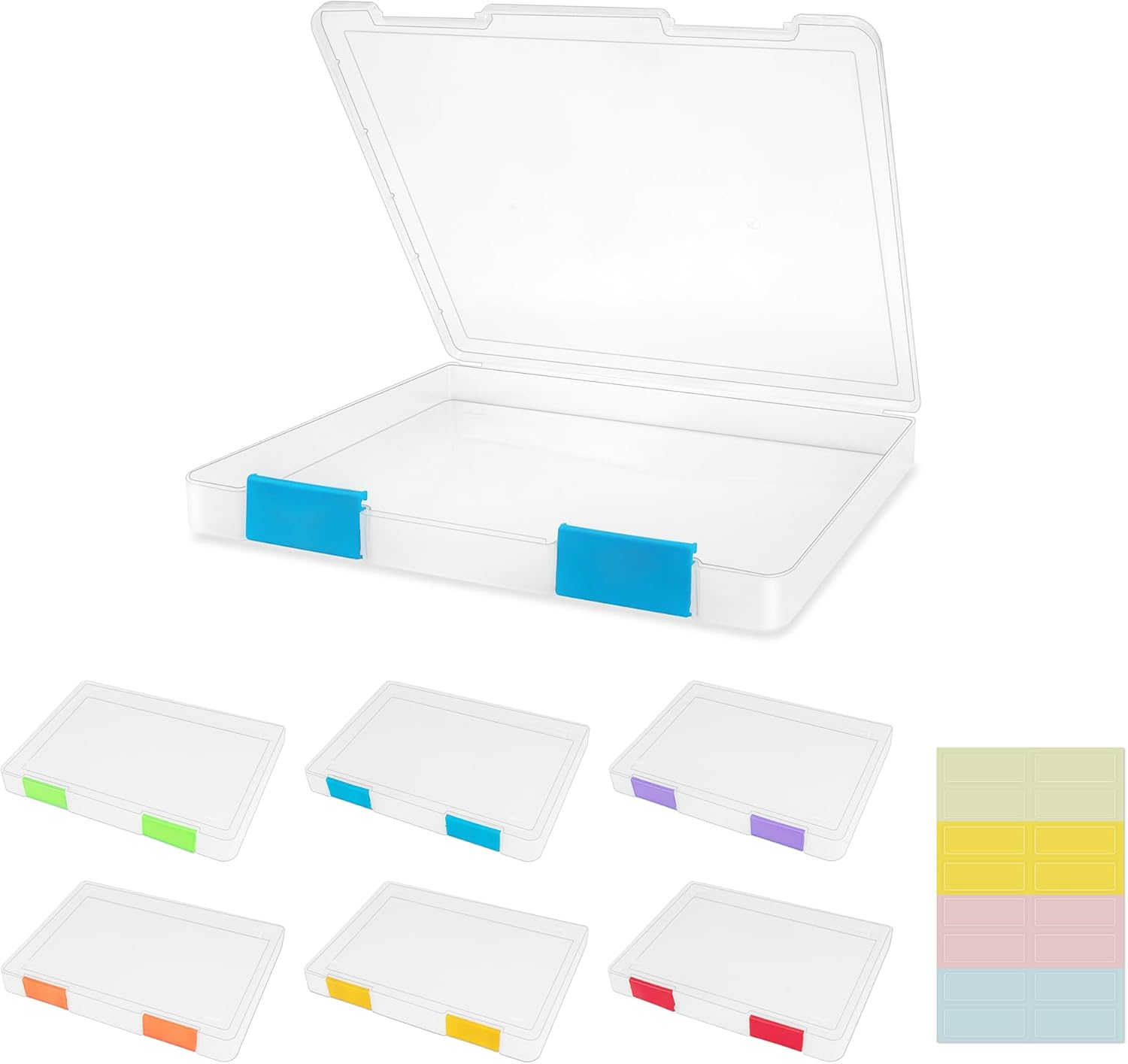 6 Pcs A4 File Box Clear Plastic File Storage Box - Scrapbook Paper Storage