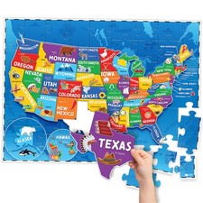 United States Puzzles for 70 pieces, 60 cm x 44 cm, Usa Map Puzzle Kids