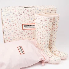 Womens Hunter x LoveShackFancy Original Tall Rain Boot - Sunrise Patchwork/Sz 10