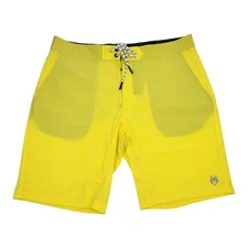 Greyson Golf Indian Wells Board Swim Shorts Blaze Yellow Men's Size 36 $128