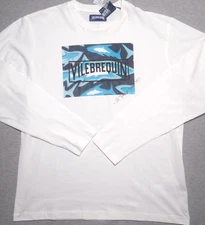 Vilebrequin St Tropez Long Sleeve Tee Shirt Raised Logo White XXL Made In Italy
