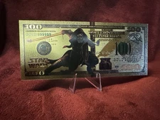 24k Gold Foil Plated Kylo Ren Star Wars Banknote Collectible
