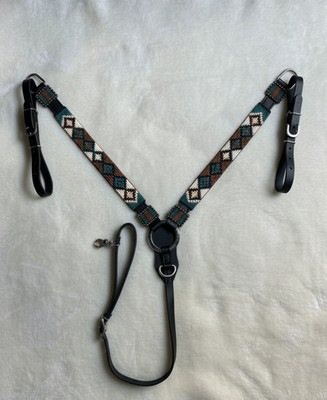 Martin Saddlery Western Premium Leder Reitsport Perlen Kopfstück, Brusthalsband