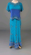 Indian Pakistani Lehenga Choli 3‑Piece Set Hand Beaded Bridal/Party Wear Blue 10