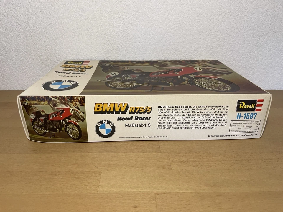 Revell 1/8 BMW R75/5 Road Racer – H-1597 – NEU / NOS – Sehr Selten! OVP - Bild 2 von 4