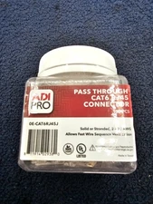 (QTY 100) ADI PRO 0E-CAT6RJ45J Pass Through CAT6 RJ45 Connector 24-23 AWG