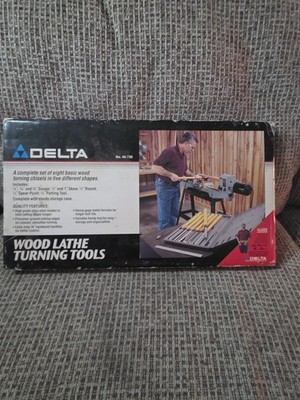 Delta Wood Lathe Turning Tools Model 46-730 Set of 8 Basic Wood Turning Chisels