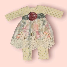 Peaches N' Cream Vintage Style Lace Romper One Piece Size 3-6 Months Baby Girl