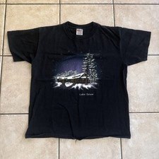 Lake Tahoe Scenic Vintage Made In USA Black Single Stitch T-Shirt Tee Size Large