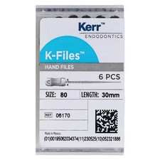 Kerr Dental 06170 SybronEndo Endodontic K-Files 30mm 80 Stainless Steel 6/Bx