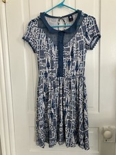 DR WHO BBC Tardis Print Pan Collar Dress Hot Topic Sz Small Cosplay