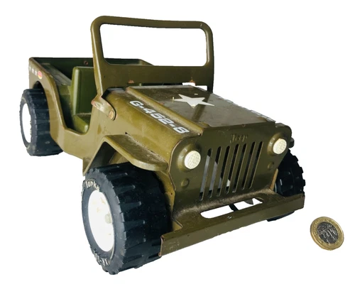 Toy Car Military Army Jeep Tonka Metal USA Vintage ra