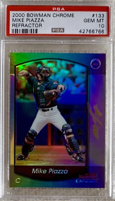 2000 BOWMAN CHROME REFRACTOR MIKE PIAZZA PSA 10 POP 2