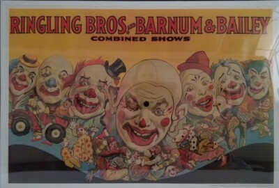 Original 1980's Dover Circus Poster Ringling Bros Barnum & Bailey Combined Shows