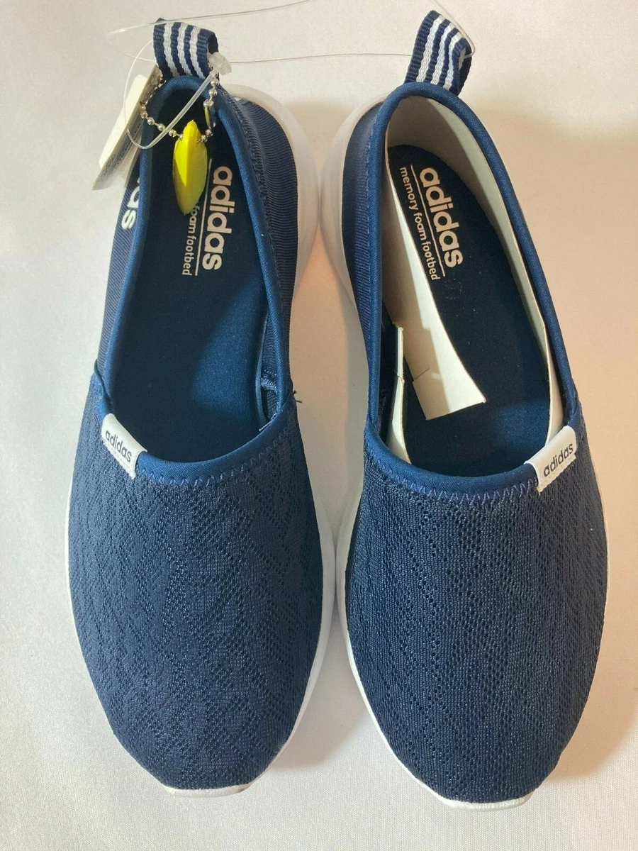 NEW! Adidas Women's Cloudfoam Lite Racer Slip-On AC8476 Navy | eBay