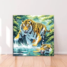 Tiger Jumping on Water Limited Edition High Quality Home Decor Australian Made