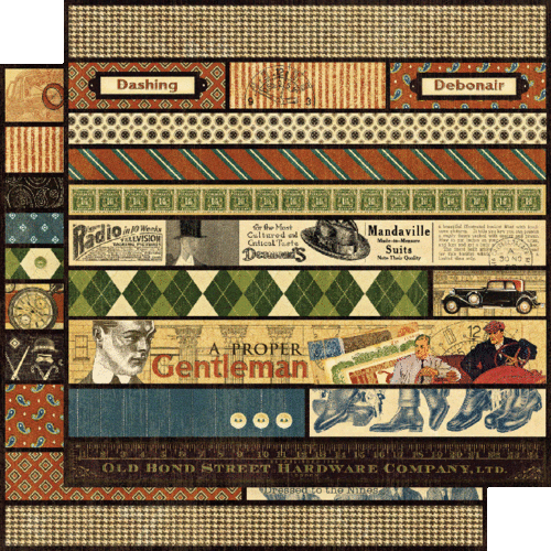 GRAFIK 45 ""EIN RICHTIGER GENTLEMAN"" 12 (12X12 PAPIERE & VERZIERUNGEN SCRAPJACK'S - Bild 15 von 15