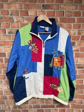 Koret Embroidered Multicolored Windbreaker Jacket M Stylish Comfort With Vibrant