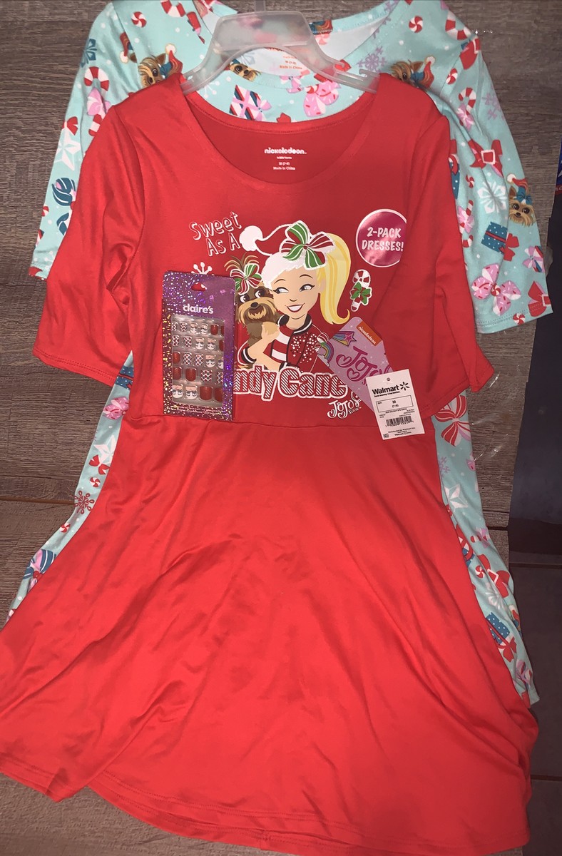 jojo siwa holiday dress Girls Yorkie Puppy Dog 2 Pack Dress Christmas + Nails Maxi Evening Dresses