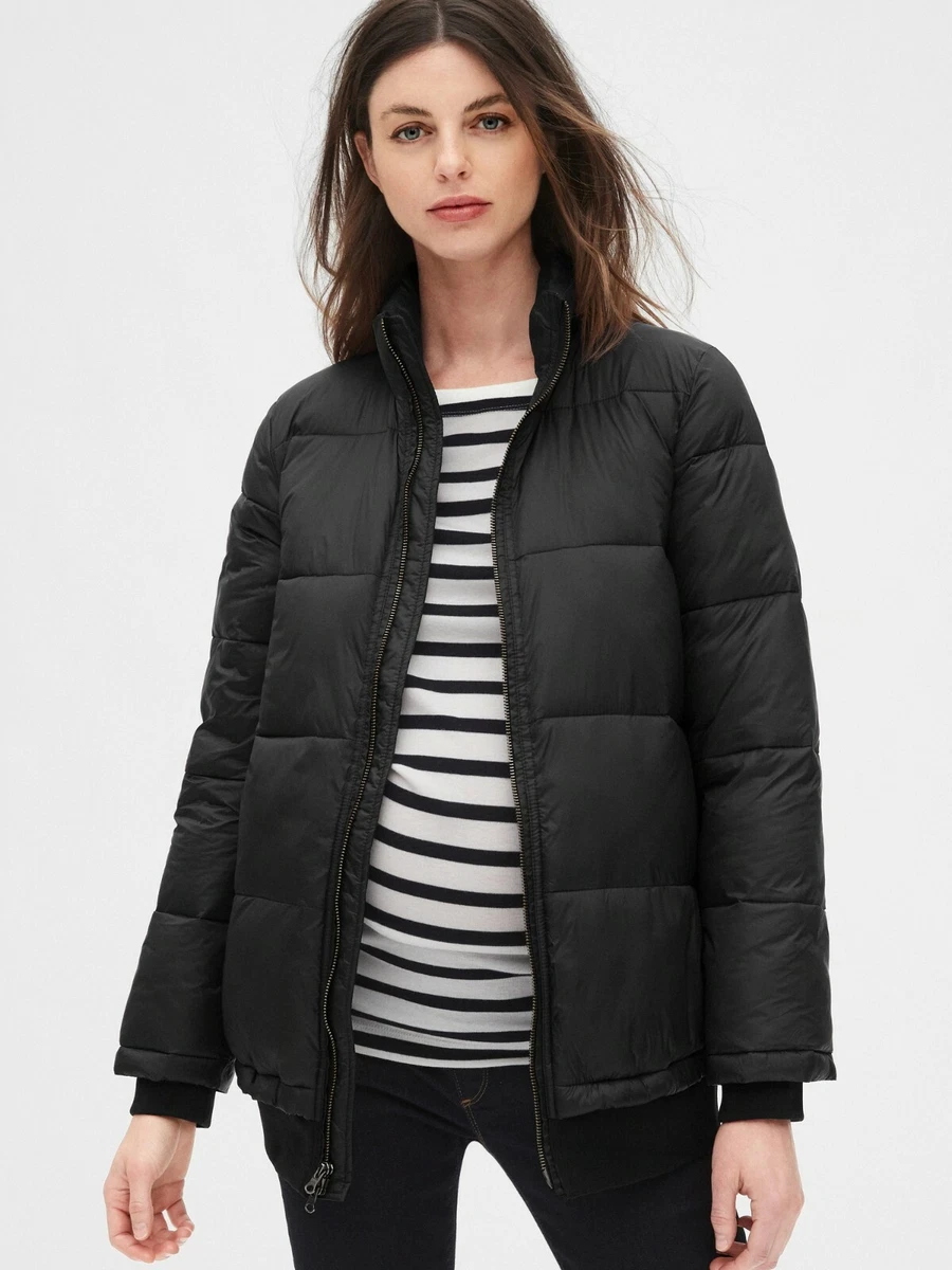 Lightweight black puffer jacket top
