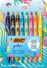 BIC Gelocity Quick Dry Ocean Themed Gel Pens, Medium Point (0.7Mm), 8-Count Gel