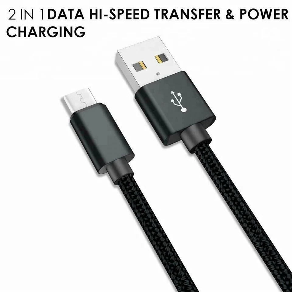 Long A Male to MICRO B USB 2.0 Charger Cable Lead XBOX ONE PS4 Controller 1M 2m - Image 3 of 4