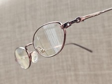 Ralph Lauren Vintage Glasses Frame Brown Tone Metal Eyeglasses Made in Italy