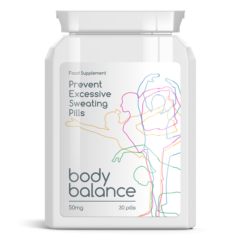 BODY BALANCE PREVENT EXCESSIVE SWEATING PILLS  ANTI-SWEAT TABLET MAX STRENGTH
