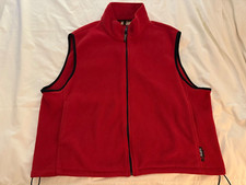 Woolrich Fleece Vest made in USA Men's 2XL fill zip adjustable waist navy trim